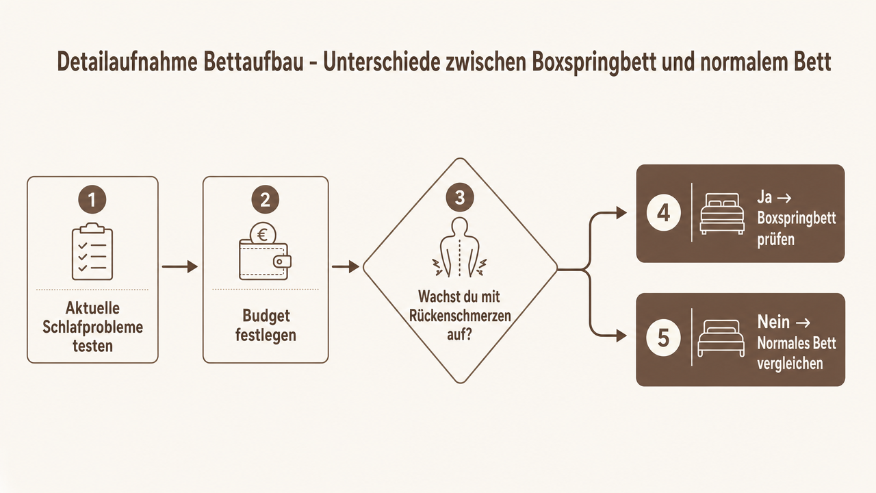 Detailaufnahme Bettaufbau - Unterschiede zwischen Boxspringbett und normalem Bett