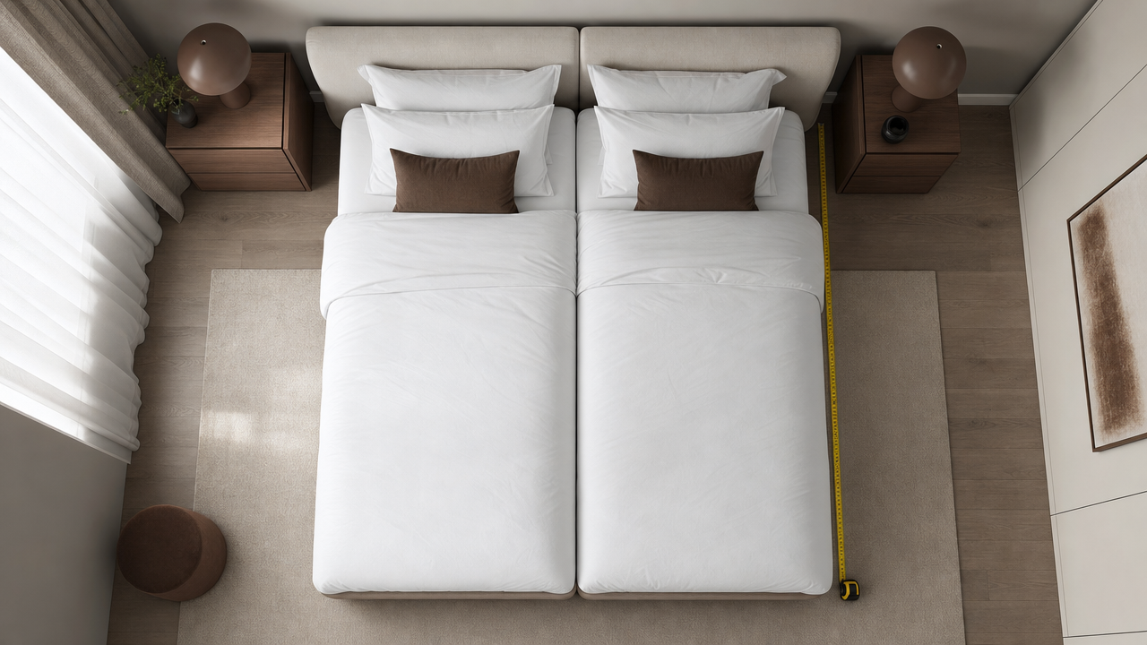 Doppelbett mit zwei separaten Matratzen nebeneinander – Lösung für 160 oder 180 bett für 2 personen
