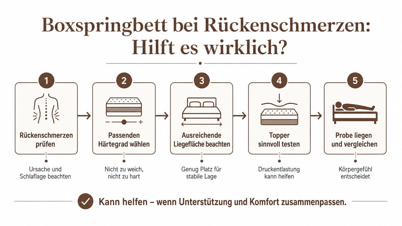 Nahaufnahme Boxspringbett Liegezone – Boxspringbett Rückenschmerzen Druckentlastung Seitenschläfer