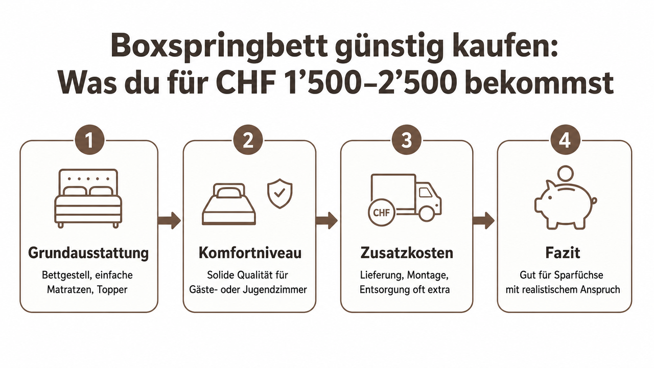 Nahaufnahme Boxspringbett Topper und Polsterkopfteil – Materialqualität beim Boxspringbett günstig Schweiz kaufen